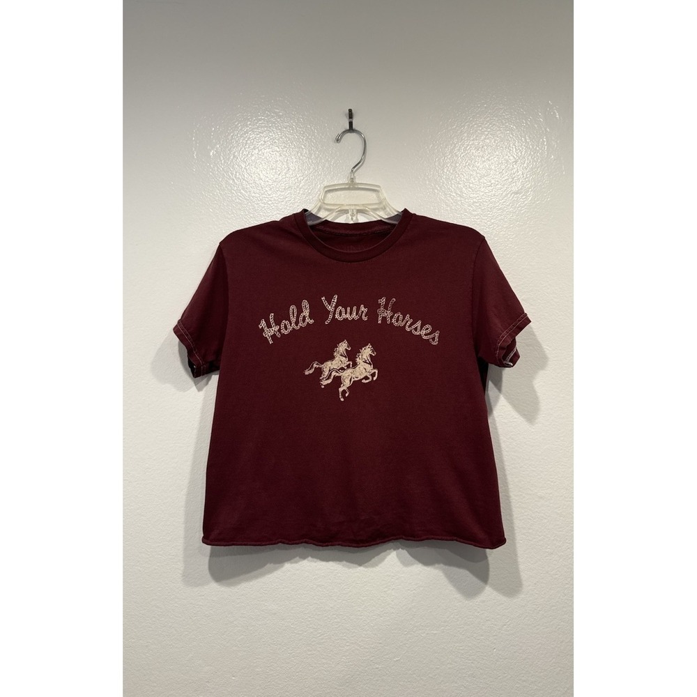 The Vinyl Icons Hold Your Horses T Shirt Graphic Tee Size XS Western Cowgirl